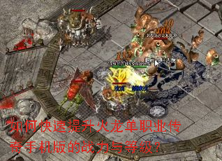如何快速提升火龙单职业传奇手机版的战力与等级? 如何快速提升火龙单职业传奇手机版的战力与等级?